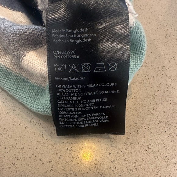 H & M Knit Striped Crewneck Multi-Colored Striped Sweater Size 18 Months - Picture 5 of 5